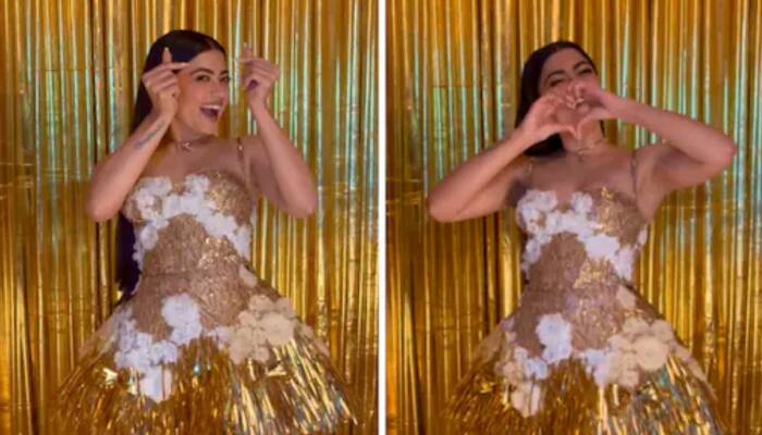 Rashmika Mandanna Dazzles In Alluring Gold Outfit As She Walks The Ramp