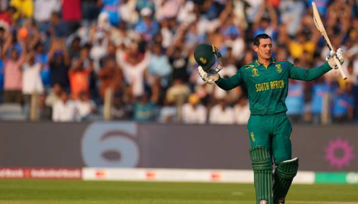 South Africa wicketkeeper Quinton de Kock has scored the most runs for South Africa in a World Cup edition - 545 in ICC Cricket World Cup 2023, surpassing Jacques Kallis (485). (Photo: AP)