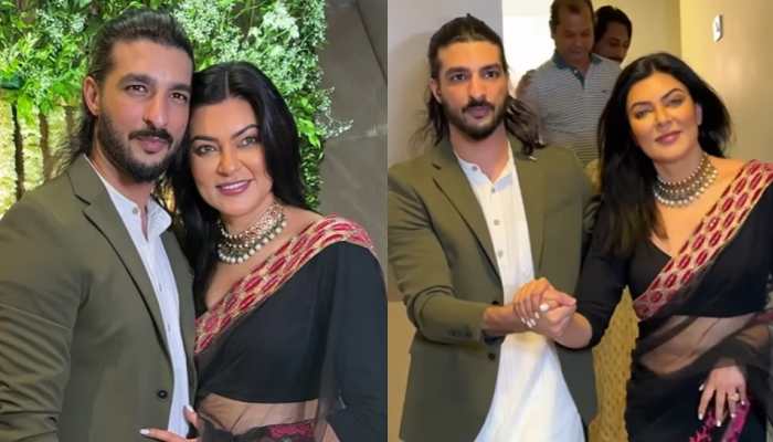 Sushmita Sen Walks Hand-In-Hand For Diwali Bash With Ex-Boyfriend Rohman Shawl 