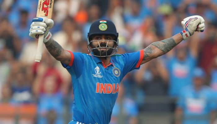 WATCH: The Virat Kohli Shot That Brought Up His 50th ODI TON In the 1st Semi-Final Of Cricket World Cup 2023 Vs New Zealand 