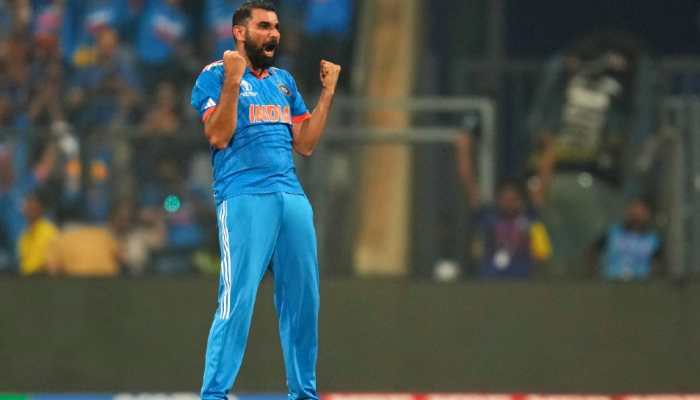 Team India pacer Mohammad Shami claimed 7/57 in the ICC Cricket World Cup 2023 semifinal against New Zealand in Mumbai on Wednesday. Shami's figures are 5th best in ODI World Cup matches and the best in World Cup knockout games. (Photo: AP)
