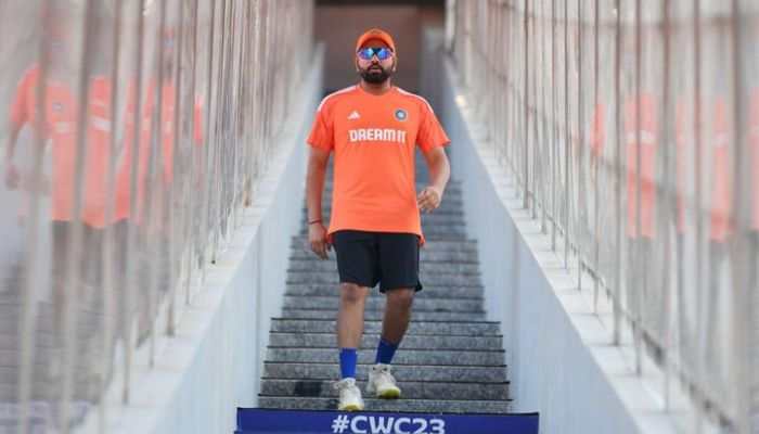 Rohit Sharma Inspects Pitch At Narendra Modi Stadium's Pitch At Ahmedabad Ahead Of Big Final, Photo Goes Viral