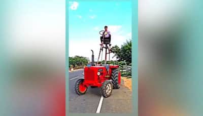 Anand Mahindra Shares Hilarious Video Of Man On Sky-High Tractor, Says Interesting But...