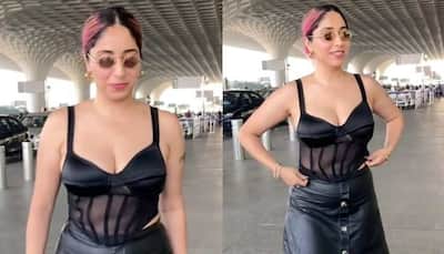 Neha Bhasin Steps Out In The Town In Super Bold Outfit, Pairs Plunging Top With Leather Skirt: Watch