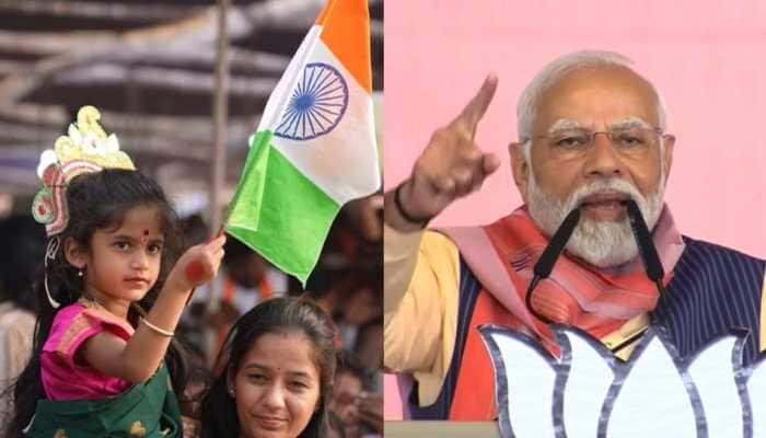 &#039;Well Done Beta&#039;: PM Modi Lauds Little Girl Waving Tricolour In &#039;Bharat Mata&#039; Attire During Election Rally In Telangana- Watch