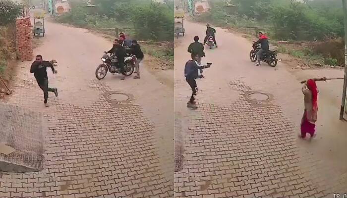 Woman With Broom Saves Man From Gangsters’ Bullets In Haryana&#039;s Bhiwani: Watch