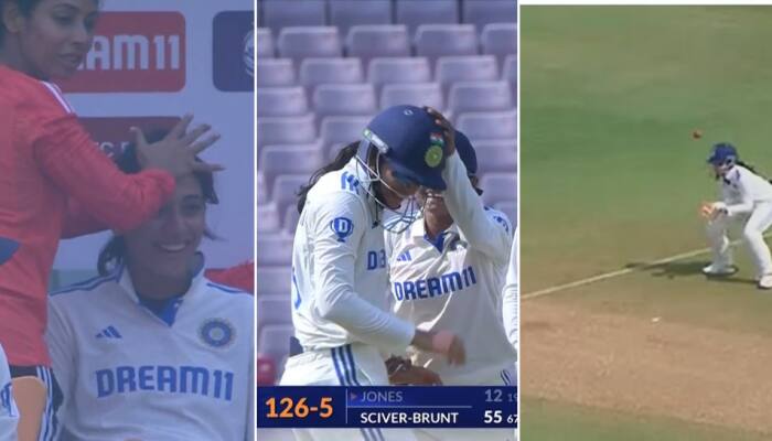 WATCH: Smriti Mandhana Gets Hit On Helmet Enroute Amy Jones&#039; Freak Dismissal During IND-W Vs ENG-W Test Match