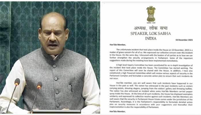 &#039;High-level Inquiry Committee For In-depth Investigation&#039;: Lok Sabha Speaker Om Birla Writes To All MPs On Parliament Security Breach