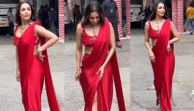 Malaika Arora Flaunts Her Perfect Curves In Sizzling Red Saree, Leaving Fans Gasping For Breath