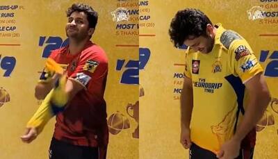 WATCH: Shardul Thakur Wears CSK's Jersey Over KKR's Kit After Being Bought By MS Dhoni's Chennai Super Kings, Video Goes Viral