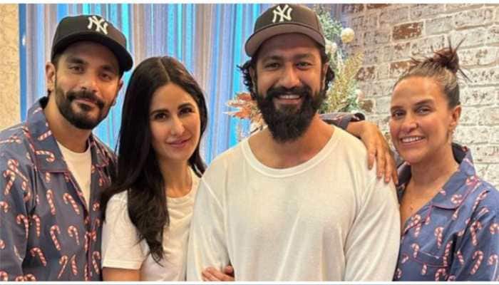 Vicky Kaushal, Katrina Kaif Look Merry In Joyous Celebration With Neha Dhupia, Angad Bedi - PICS