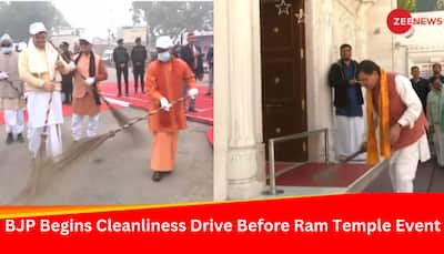 BJP Leaders Join Swachhata Abhiyan At Temples Ahead Of Ayodhya Ram Temple Pran Pratishtha Ceremony