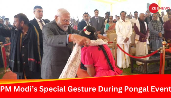 Pongal 2024: PM Modi Attends Cultural Program, Blesses A Girl With His Shawl