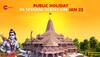 Ayodhya Ram Temple 'Pran Pratistha' Ceremony: Several States Declare Public Holiday On January 22, Check Details