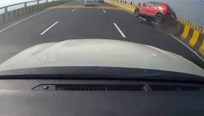 Maruti Suzuki Ignis Rolls Multiple Times In Accident On Atal Setu, Everyone Unhurt: Watch Here