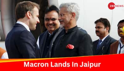 French President Emmanuel Macron Arrives In Jaipur, To Hold Roadshow With PM Modi 