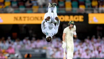 WATCH: Kevin Sinclair Celebrates Maiden Test Wicket With Stunning Acrobatic Celebration During Australia vs West Indies 2nd Test