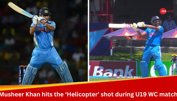 WATCH: Musheer Khan Brings Out MS Dhoni&#039;s &#039;Helicopter Shot&#039; During ICC U19 World Cup 2024 Match