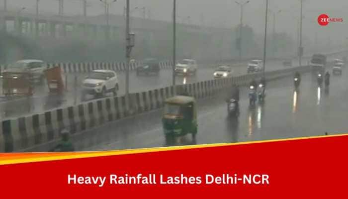 Delhi Weather Today: Heavy Rainfall In Delhi-NCR For Second Consecutive Day, Leads To Road Blockages And Waterlogging