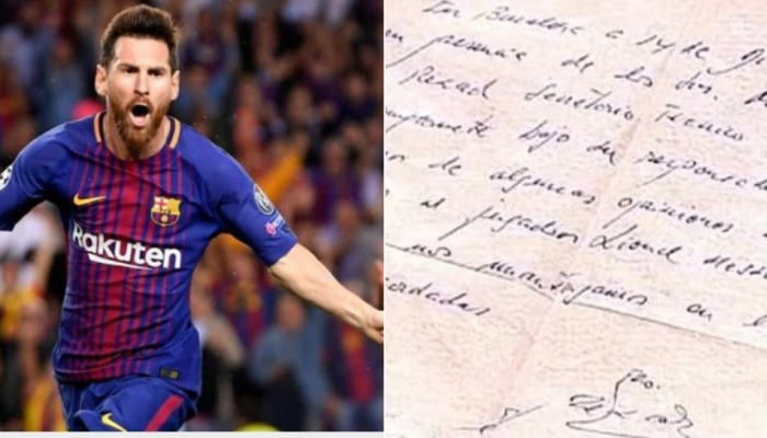 Napkin With Lionel Messi's First FC Barcelona Contract Up For Auction