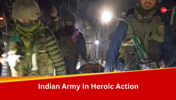 Indian Army&#039;s Heroic Rescue: Pregnant Woman Safely Evacuated In Kahsmir&#039;s Kupwara Amid Heavy Snowfall 