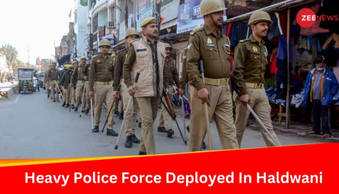 Large Police Force Deployed In Haldwani&#039;s Banbhoolpura Area Post Violence