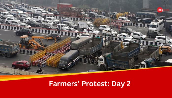 Heavy Traffic Jam In Delhi As Farmers&#039; Protest Enters Day Two Amid High Security Arrangements