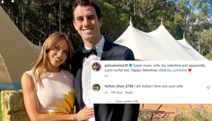 Pat Cummins' Epic Reply To Fan's 'Love Your Wife' Comment On Valentine's Day Pic On Instagram Is Unmissable Pat Cummins' Epic Reply To Fan's 'Love Your Wife' Comment On Valentine's Day Pic On Instagram Is Unmissable