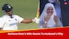 WATCH: Sarfaraz Khan's Wife Romana Zahoor Sends Flying Kisses To Hubby After He Hits Maiden Test Fifty In 3rd Test Vs England