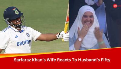 WATCH: Sarfaraz Khan's Wife Romana Zahoor Sends Flying Kisses To Hubby After He Hits Maiden Test Fifty In 3rd Test Vs England