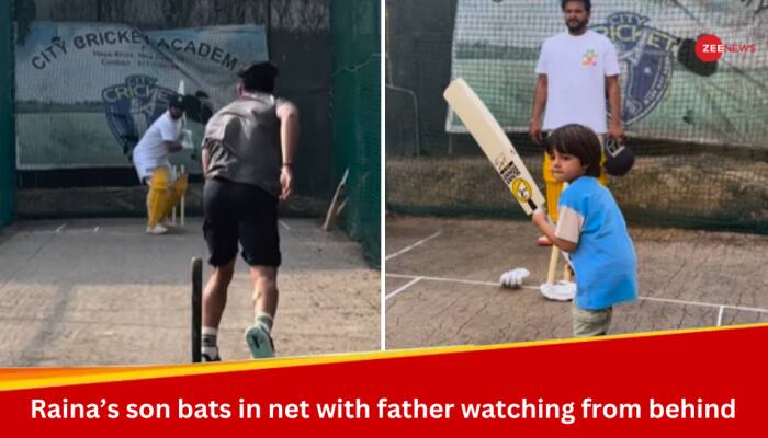 Suresh Raina&#039;s Son Rio Starts Batting In Nets: Watch Viral Video Here