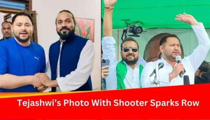 Tejashwi&#039;s Pictures With Sharp Shooter Go Viral, Spark Political Row In Bihar