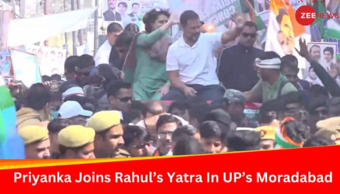 Priyanka Gandhi Joins Rahul&#039;s Nyaya Yatra In UP&#039;s Moradabad, Akhilesh Yadav To Follow