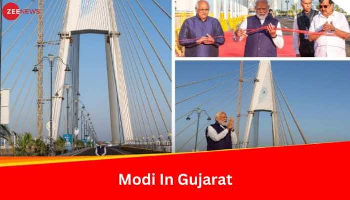 PM Modi Dedicates To India Its Longest Cable-Stayed Bridge Sudarshan Setu; Watch Video