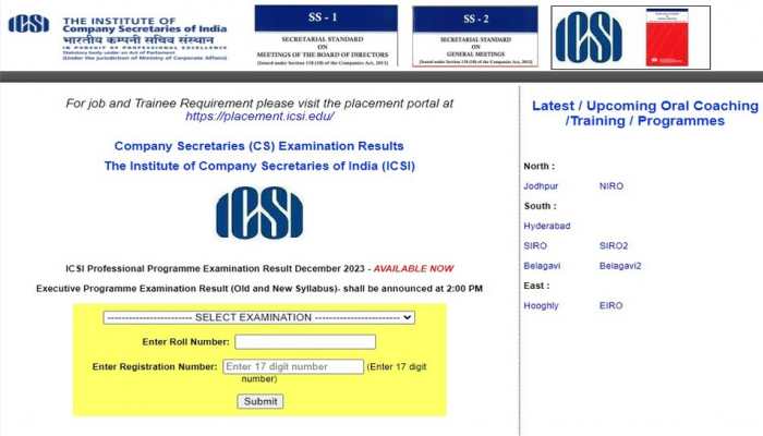 ICSI CS Professional Result 2023 Released For December Session At icsi.edu- Check Direct Link Here