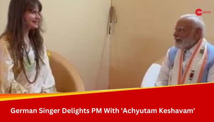 German Singer Cassandra Spittmann Meets PM Modi In Tamil Nadu, Sings &#039;Achyutam Keshavam&#039; - WATCH