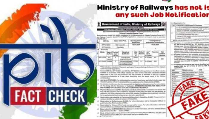 Fact Check: RRB Recruitment 2024 Notification For 4,660 Constable &amp; SI Posts Fake? Check PIB Notice