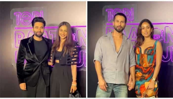 Newlyweds Rakul Preet, Jackky Bhagnani Twin In Black At Shahid Kapoor, Kriti Sanon's Party - WATCH 