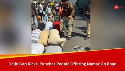 Delhi Police Officer Caught On Camera Hitting, Punching People Offering Namaz On Road, Suspended - WATCH