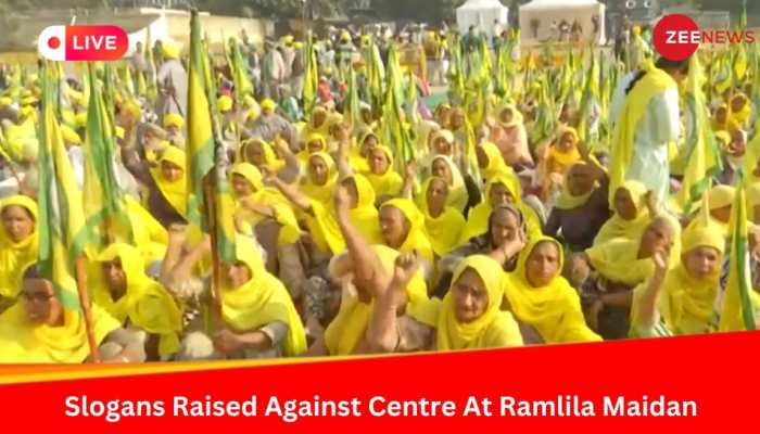 Kisan Mazdoor Mahapanchayat LIVE Updates: Slogans Raised By Protestors Against Centre At Ramlila Maidan