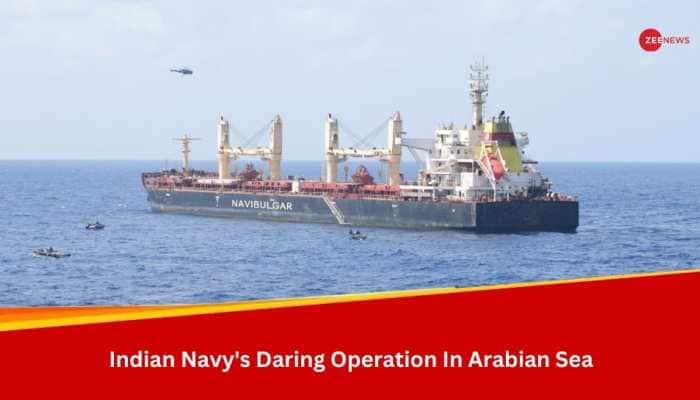 Indian Navy&#039;s Daring Operation In Arabian Sea: 35 Pirates Surrender, 17 Crew Members Rescued