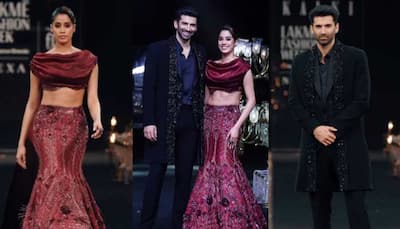 Janhvi Kapoor, Aditya Roy Kapur Turn Showstoppers At Lakme Fashion Week In Sizzling Ethnic Outfits 