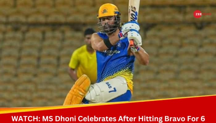 WATCH: MS Dhoni&#039;s Joyful Celebration After Hitting DJ Bravo For Six During CSK Training Goes Viral