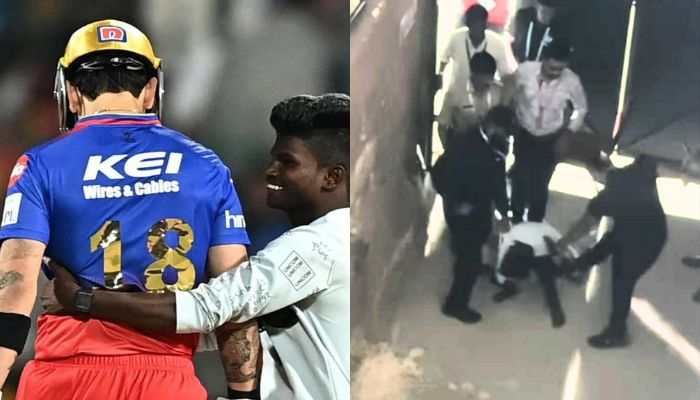 Virat Kohli's Fan Who Touched His Feet Beaten By Security, Video Goes Viral - Watch