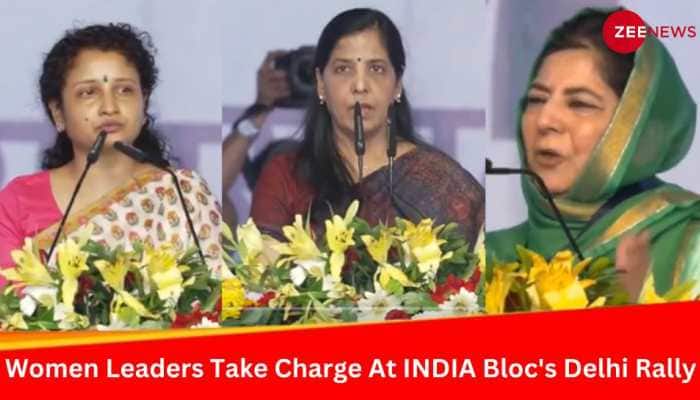 From INDIA Bloc&#039;s Delhi Rally, Women Leaders Take Charge Against BJP, Modi