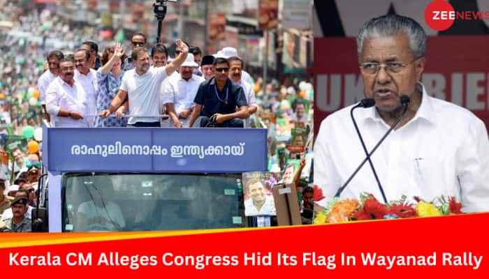 &#039;Rahul Lacked Courage...&#039; Kerala CM Alleges Congress Hid Its, Ally Muslim League&#039;s Flag In Wayanad Rally 