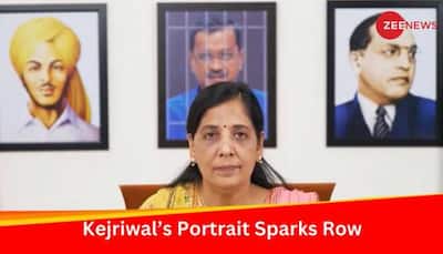 Arvind Kejriwal's Photo Placed Between Bhagat Singh, Ambedkar Portraits Sparks BJP Vs AAP Tussle