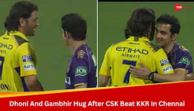 IPL 2024: MS Dhoni, Gautam Gambhir Share Heart Warming Hug After CSK Beat KKR By 7 Wickets At Chepauk - WATCH