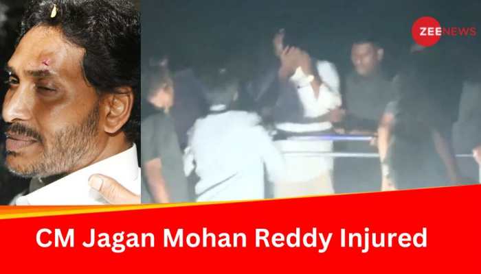 Andhra Pradesh CM Jagan Mohan Reddy Attacked During The Roadshow In Hyderabad Andhra Pradesh CM Jagan Mohan Reddy Attacked During The Roadshow In Hyderabad