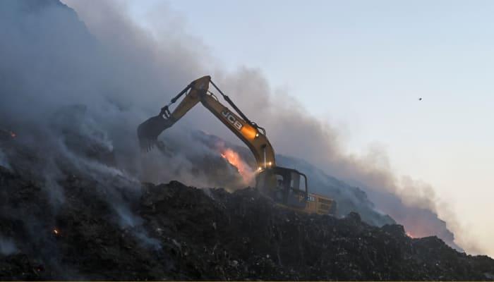 Smoke Continues To Rise From Ghazipur Landfill Site As Locals Struggle For Clean Air